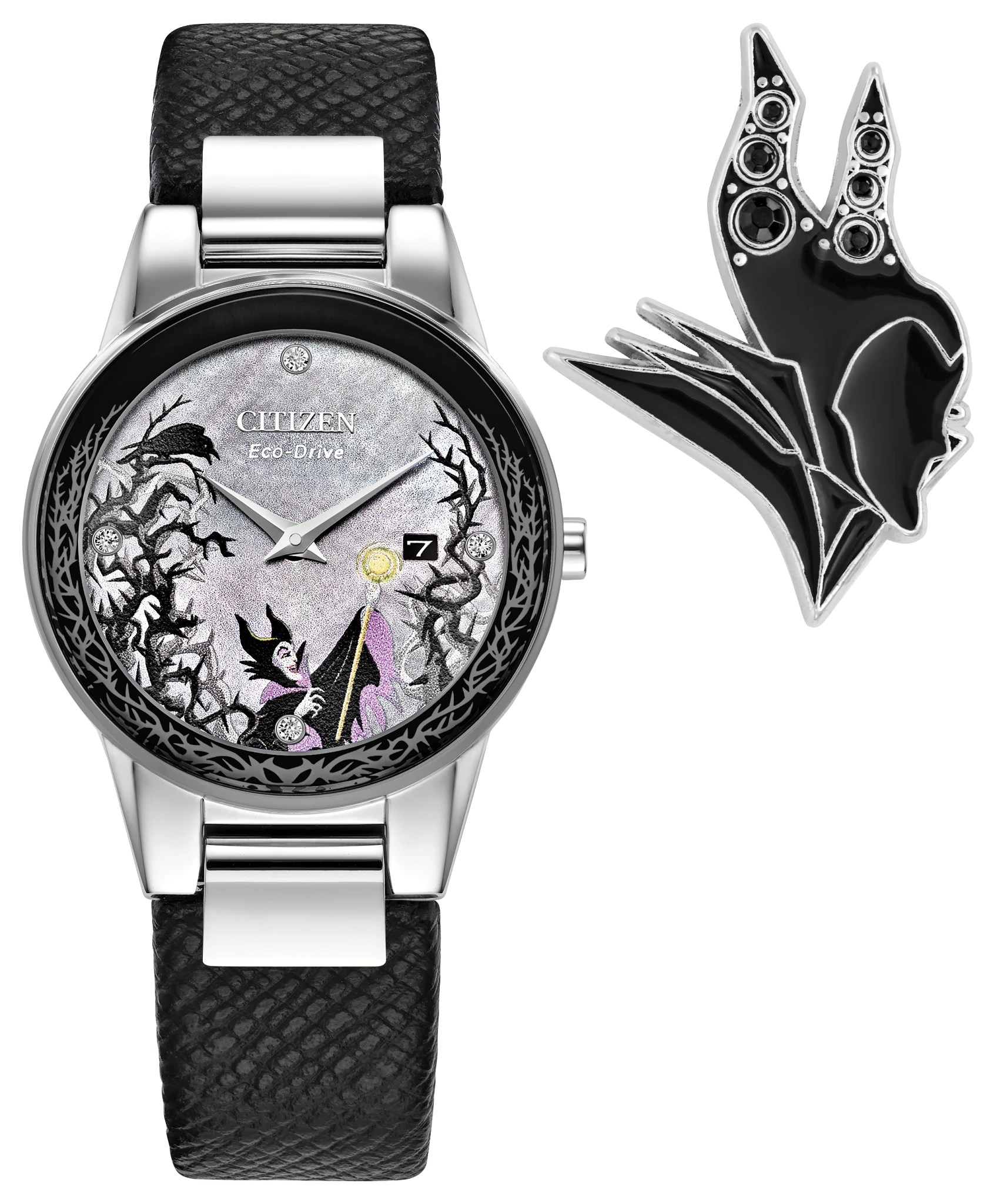 Maleficent's Charm Gray Dial Leather Strap GA1080-41Y | CITIZEN